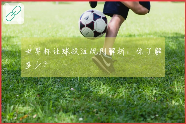 世界杯让球投注规则解析，你了解多少？